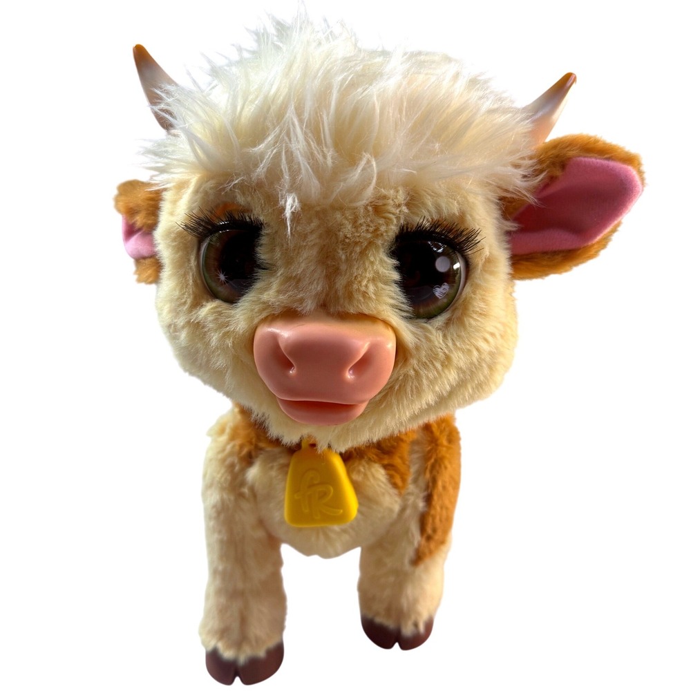 FurReal Friends Highland Cow Plush Interactive Cottagecore Farm Toy WORKS